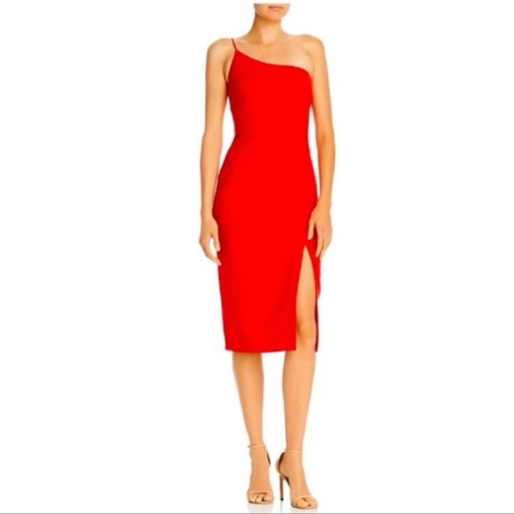 Likely Cassidy Red One-Shoulder Dress